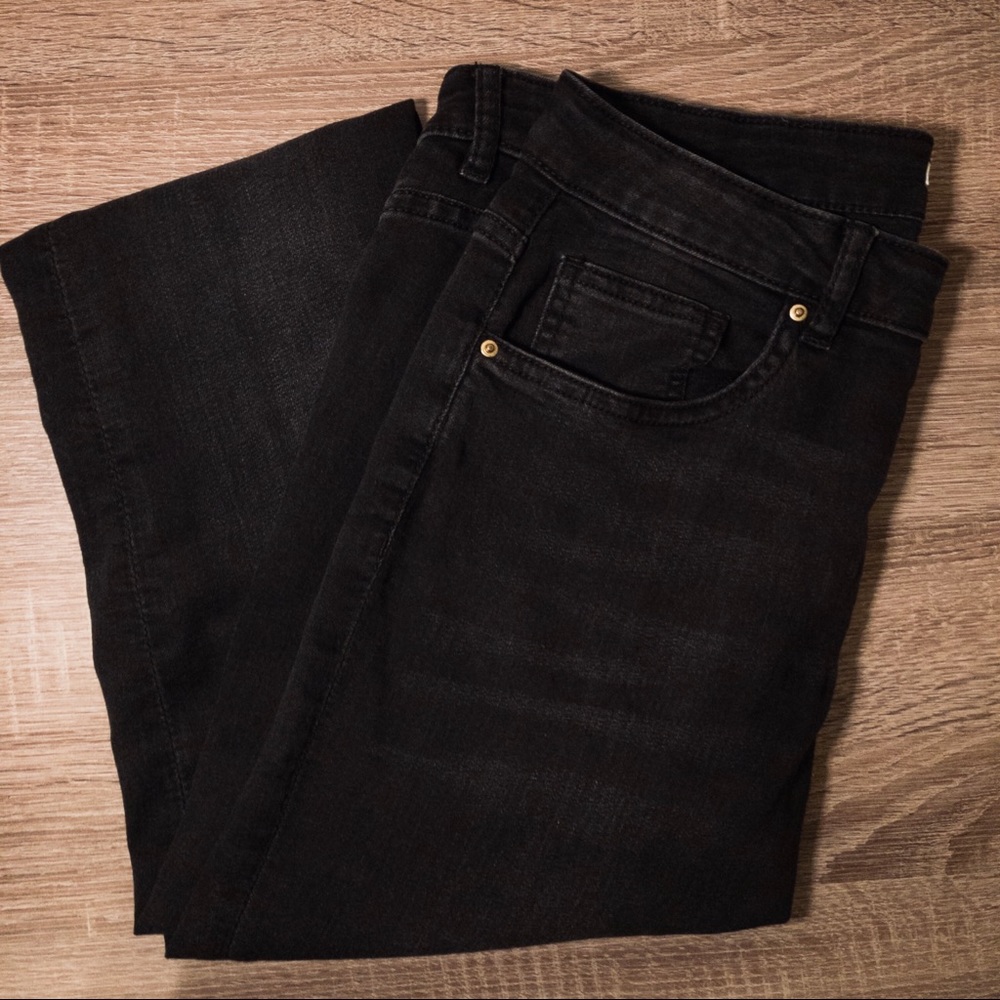 H&M Black Faded Skinny Jeans Size 12